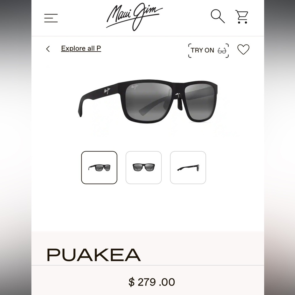 Maui Jim Puakea Matte Black Polarized Sunglasses